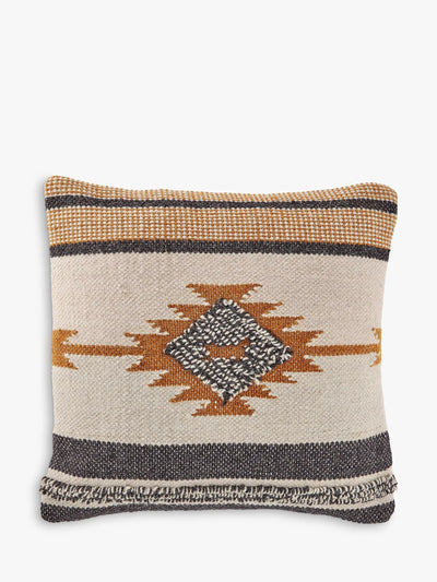 John Lewis Handwoven Wool and Cotton Cushion Cover in Mustard and Grey- Buy online at McGrocer