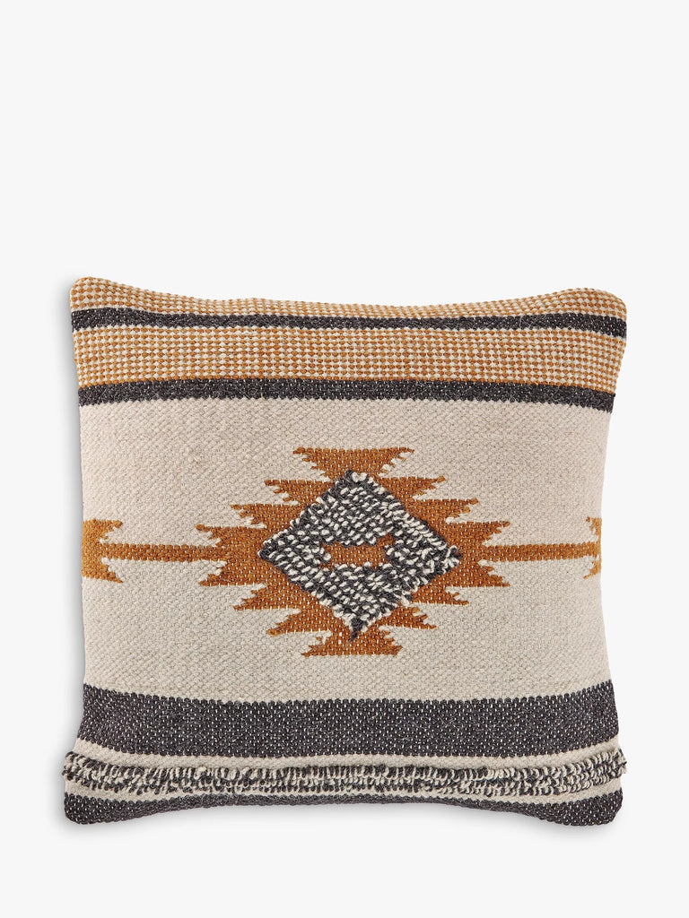 Nkuku Tussi Mara Cushion Cover, Mustard/Grey