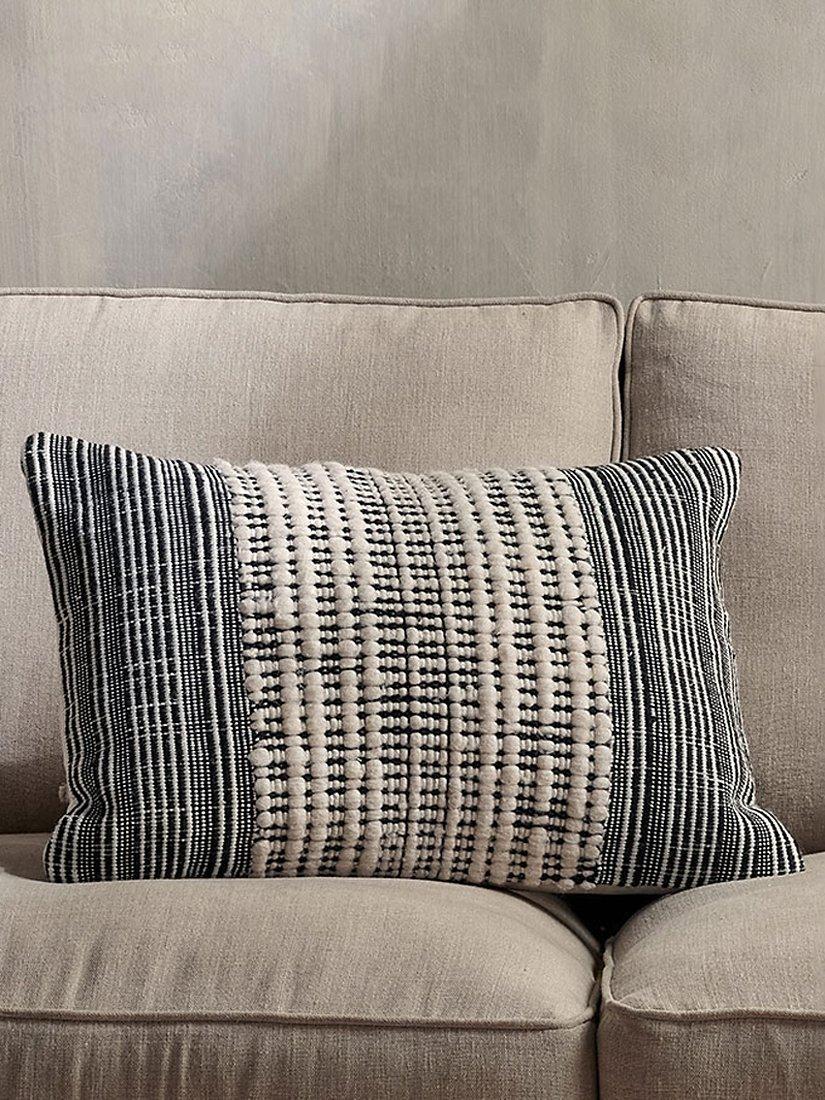 nkuku Mika cushion cover natural black 60x40cm - British product