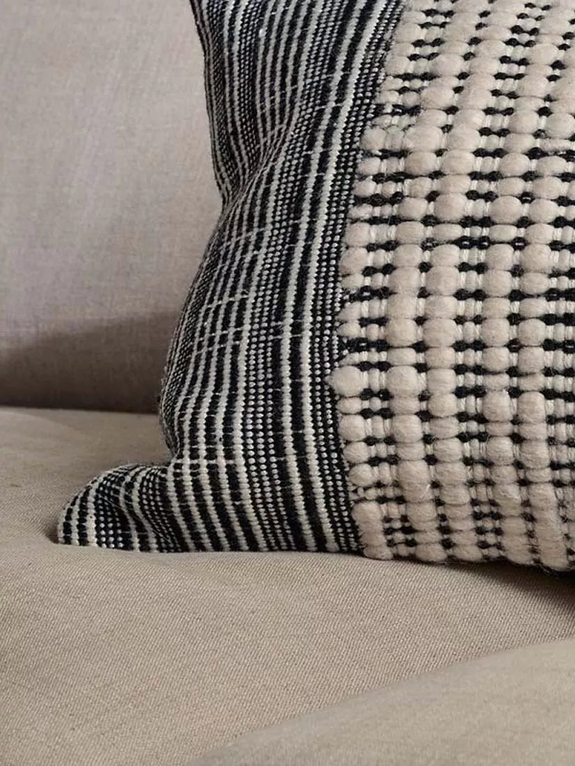 nkuku Mika cushion cover natural black 60x40cm - British product