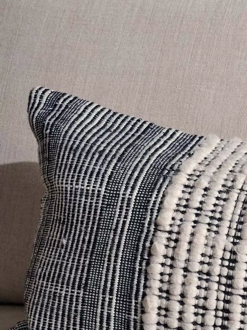 nkuku Mika cushion cover natural black 60x40cm - British product