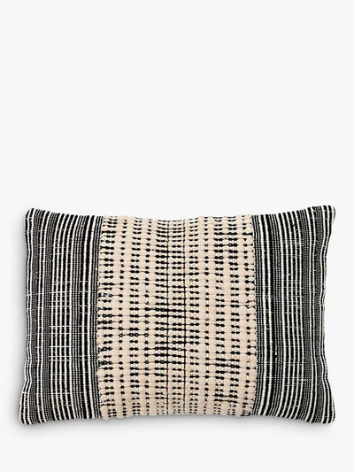 John Lewis nkuku Mika Recycled Rectangular Cushion Cover, Natural / Black- Buy online at McGrocer