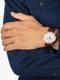 Frederique Constant chronograph watch white dial brown leather strap 40mm, UK version