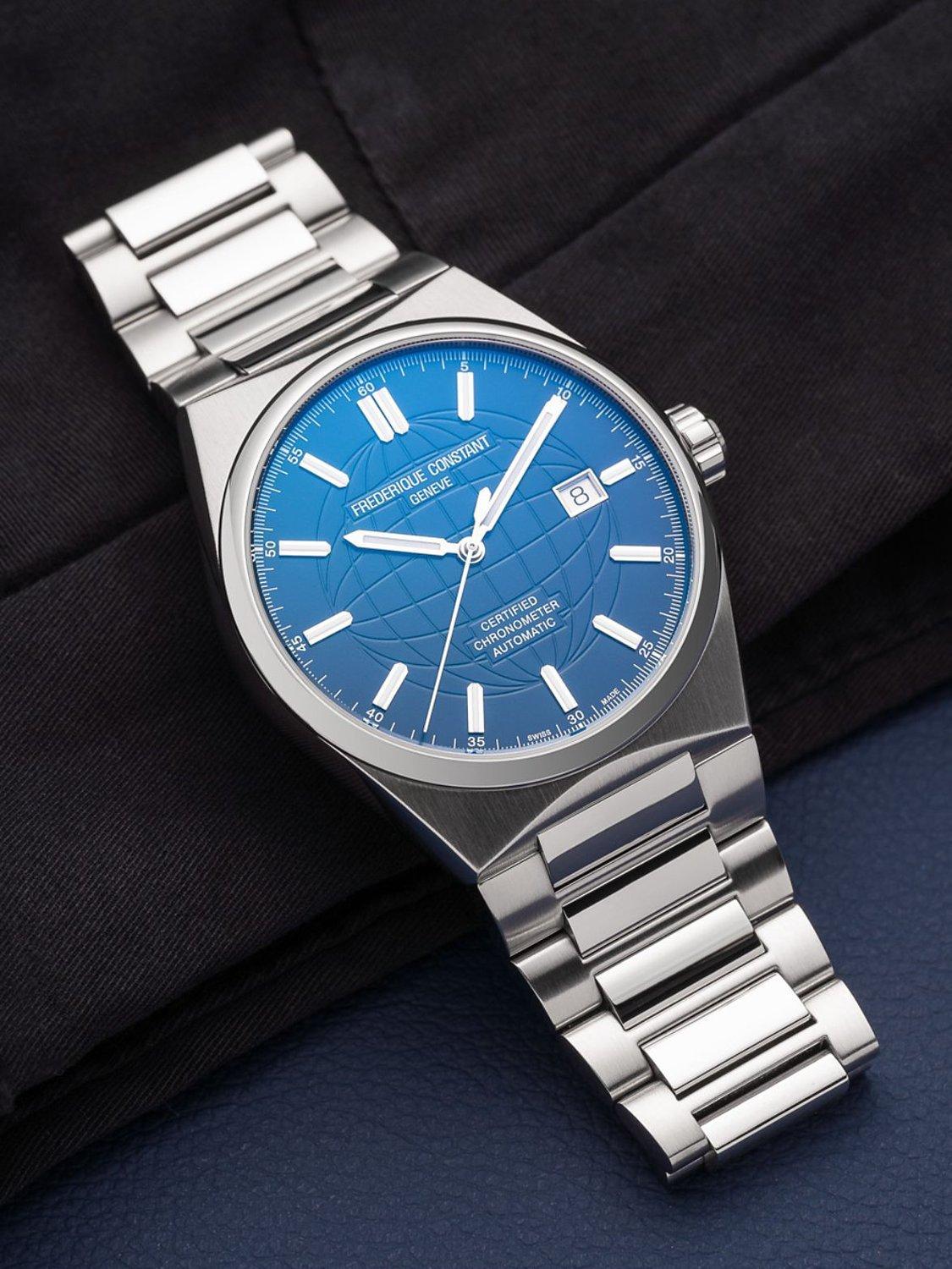 Frederique Constant Highlife Date watch silver blue dial 41mm, imported from the UK
