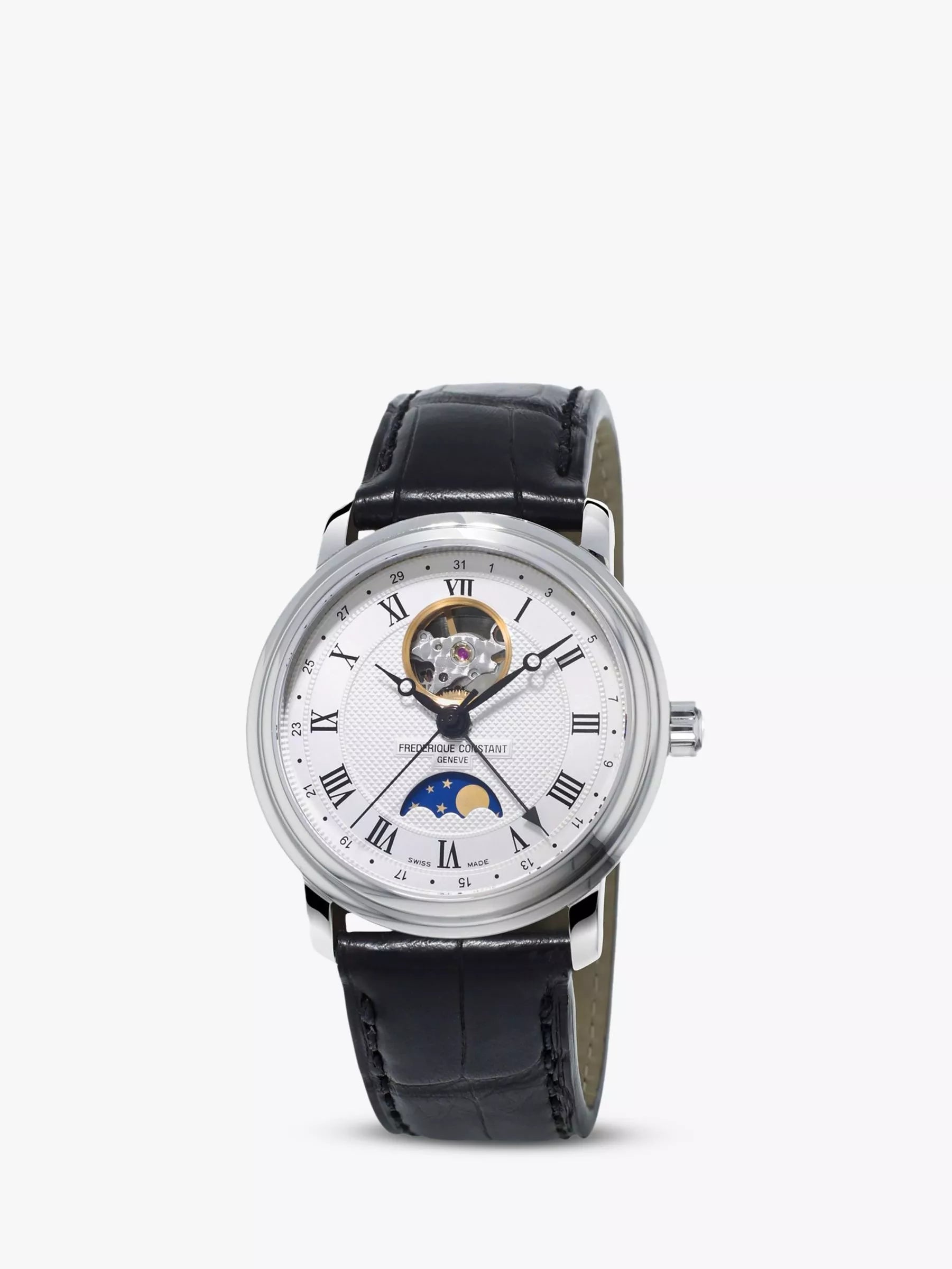Frederique Constant moonphase watch leather strap 40mm, UK version