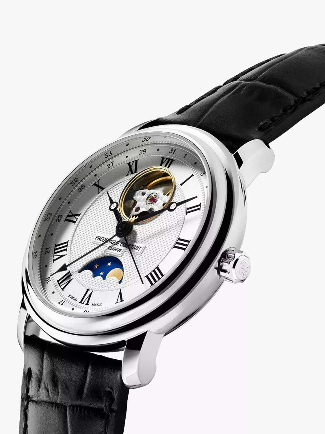Frederique Constant moonphase watch leather strap 40mm, UK version