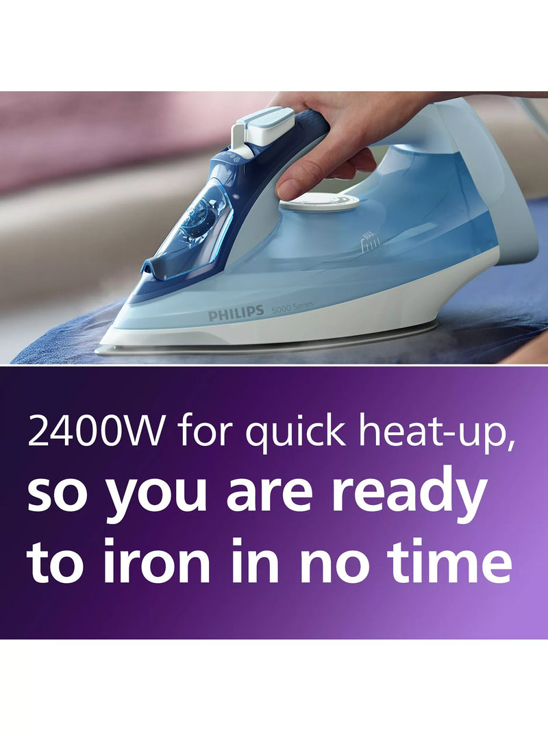 Philips 5000 Series steam iron blue - British product