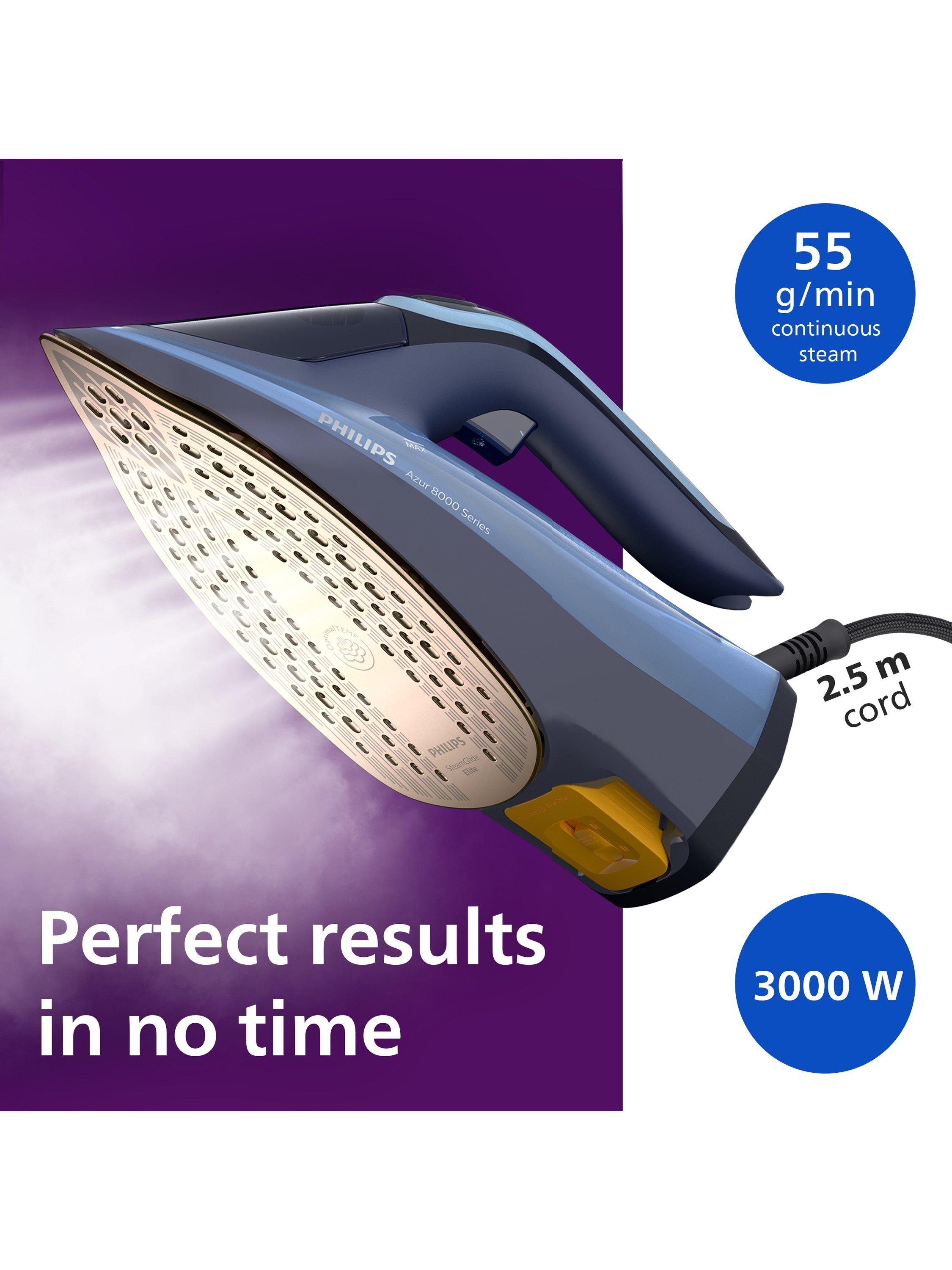 Philips Azur 8000 Series steam iron DST8020/26 Light Blue, UK version