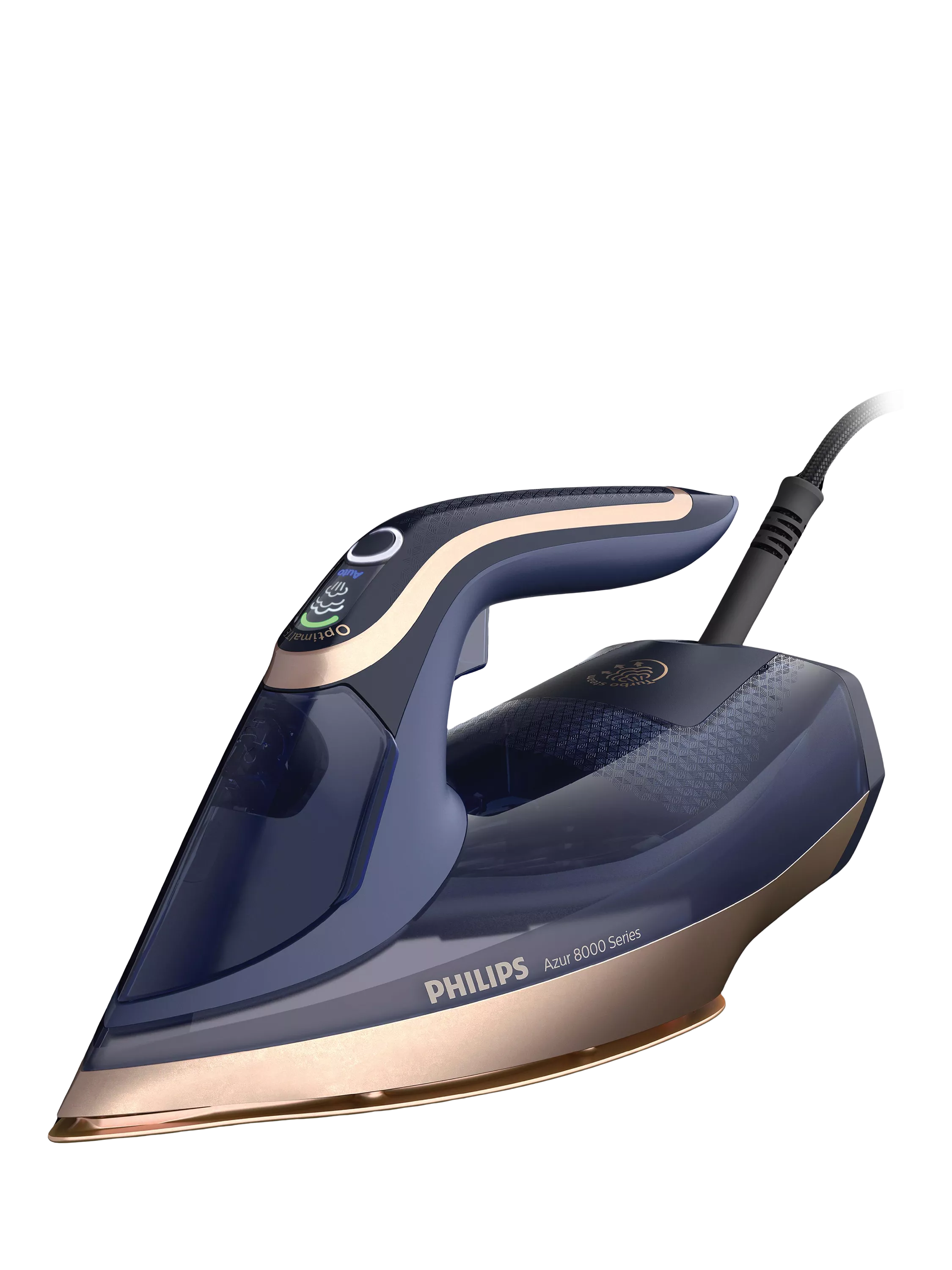 Philips Azur 8000 steam iron dark blue ceramic sole plate, UK version