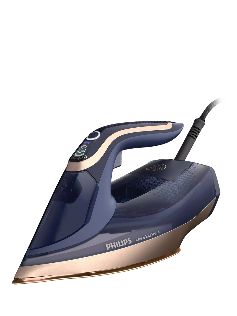 Philips Azur 8000 steam iron dark blue ceramic sole plate, UK version
