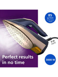 Philips Azur 8000 steam iron dark blue ceramic sole plate, UK version