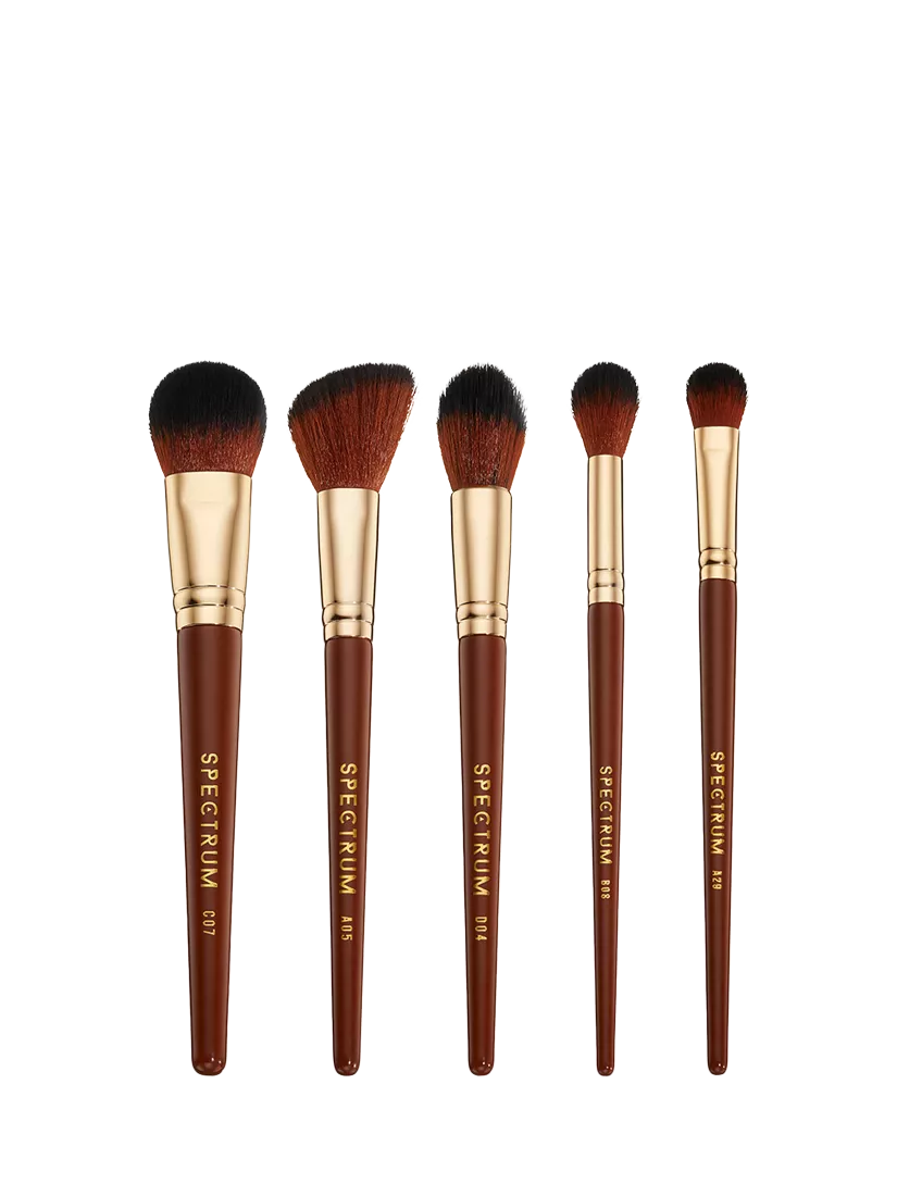 Spectrum Pantherine 5-piece face makeup brush set, UK version
