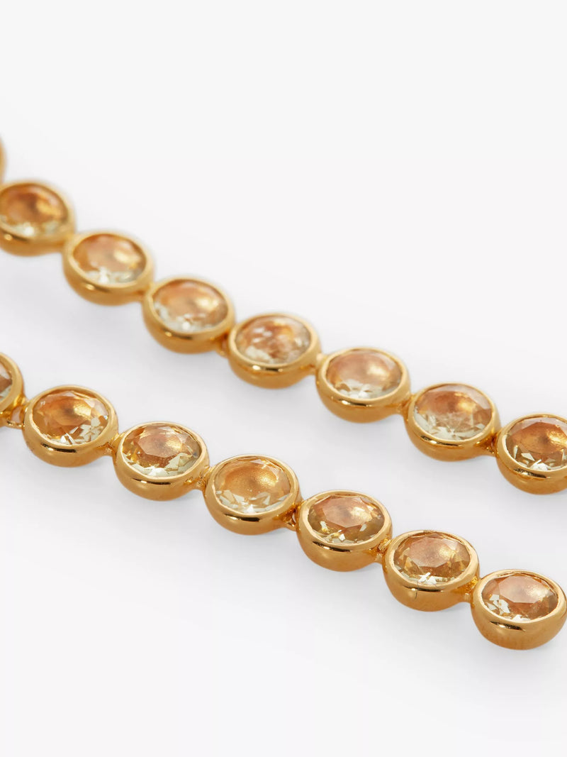 Monica Vinader Kate quartz long drop cocktail earrings in gold (British brand)