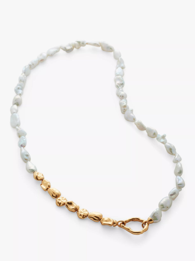 Monica Vinader Keshi pearl necklace gold vermeil - British product