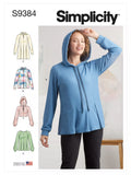 Simplicity S9384 misses sweatshirt sewing pattern - British product