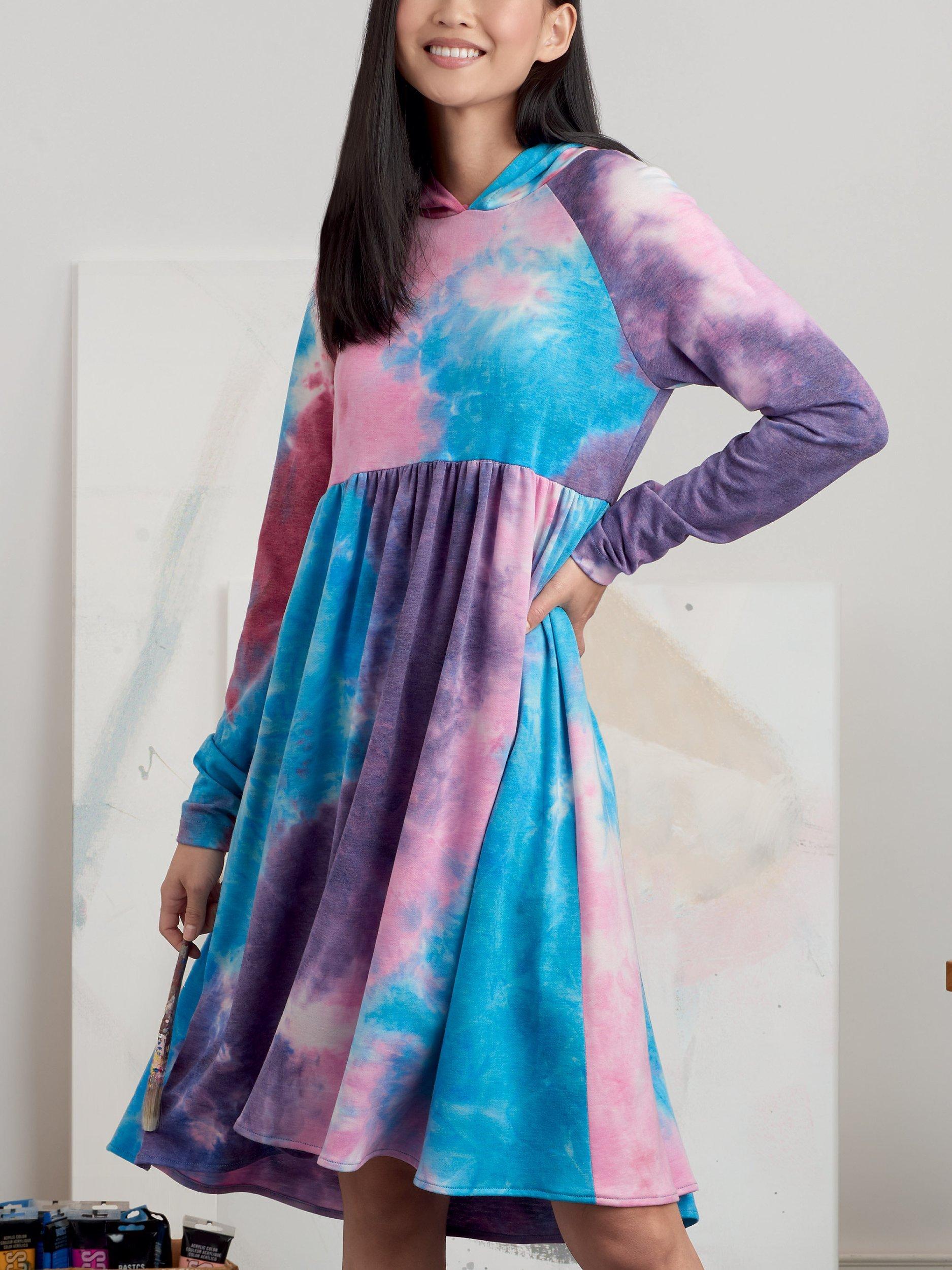 Simplicity sewing pattern S9380 sweatshirt dress, imported from the UK
