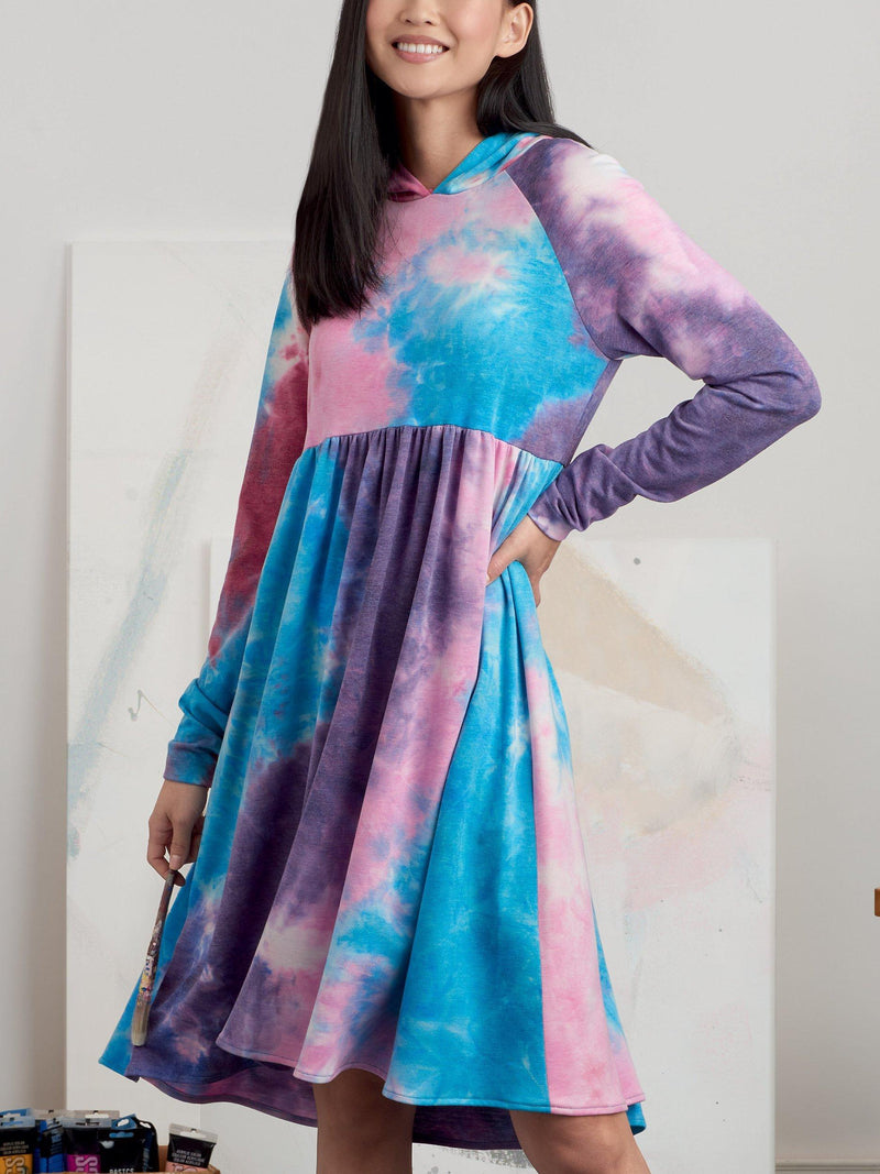 Simplicity sewing pattern S9380 sweatshirt dress, imported from the UK