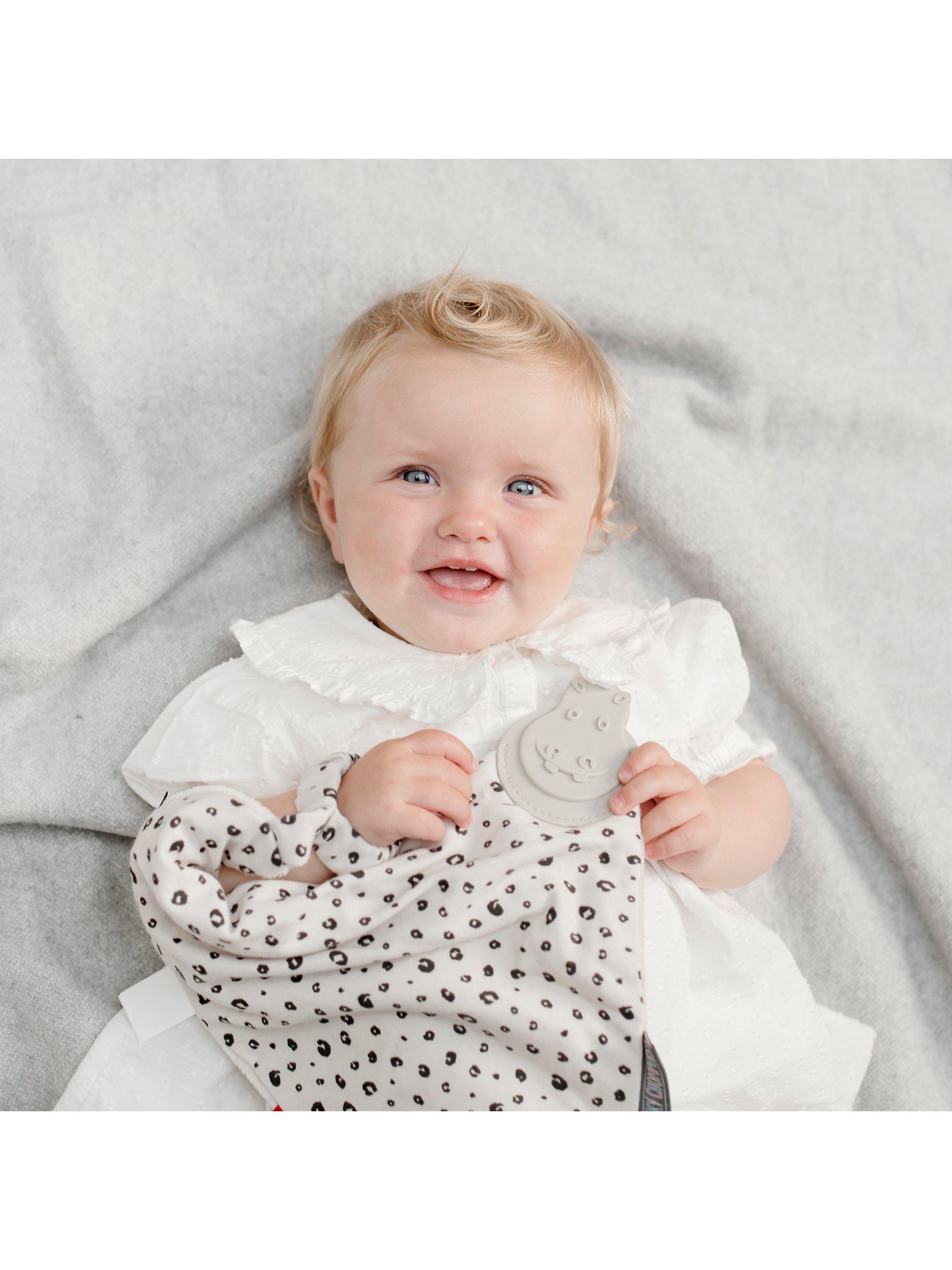 Cheeky Chompers baby teether comforter leopard spot, UK version