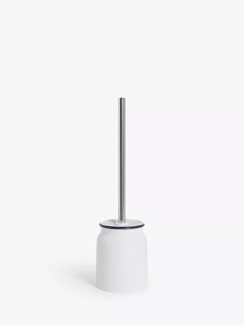 John Lewis Enamel Effect Toilet Brush, White