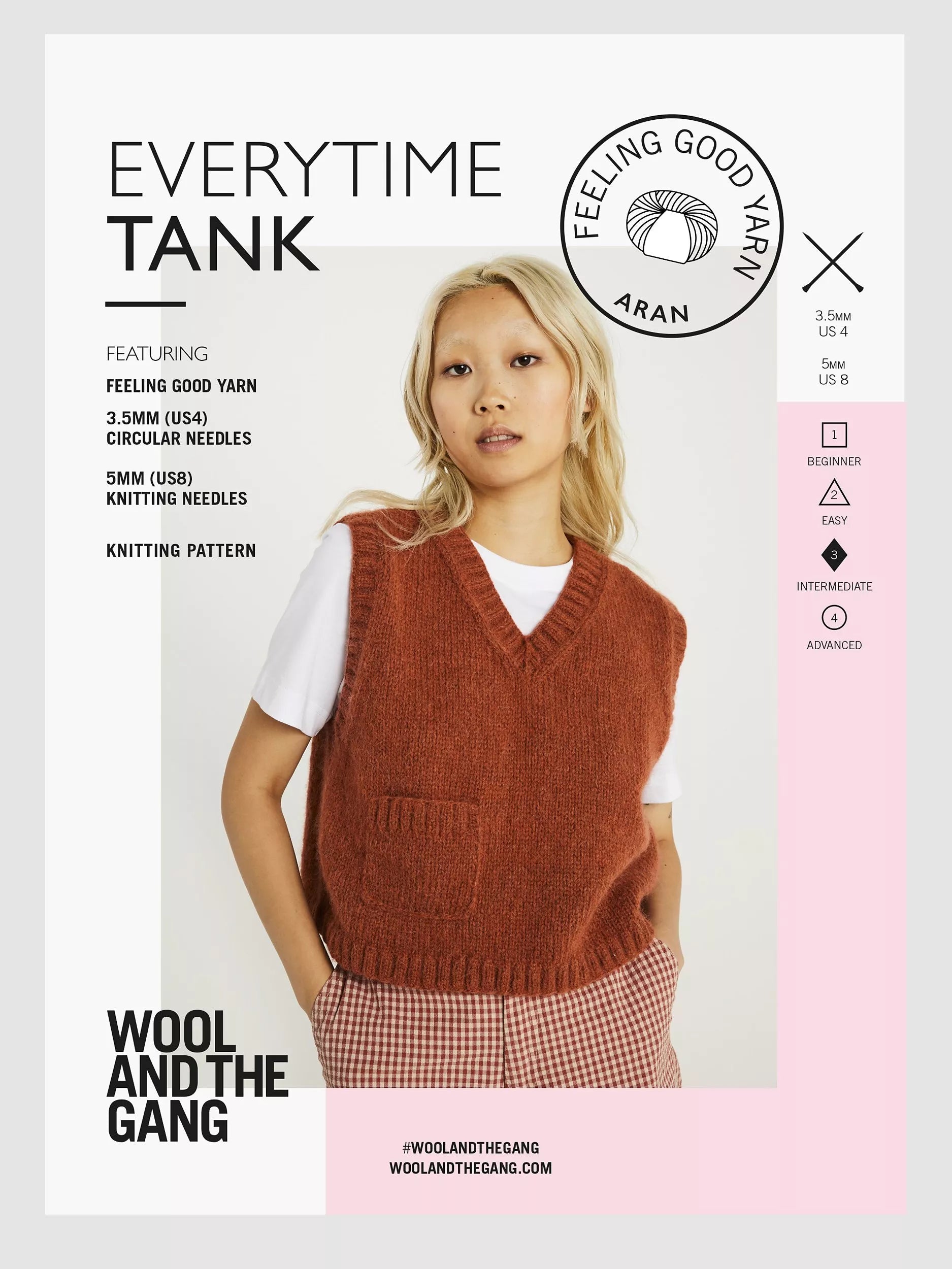 Wool And The Gang Everytime Tank knitting pattern - British product