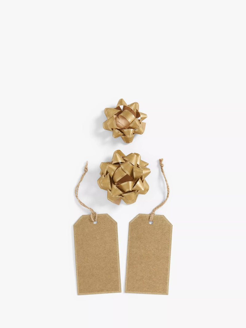 John Lewis foil stamped gift tags and bows set, UK version