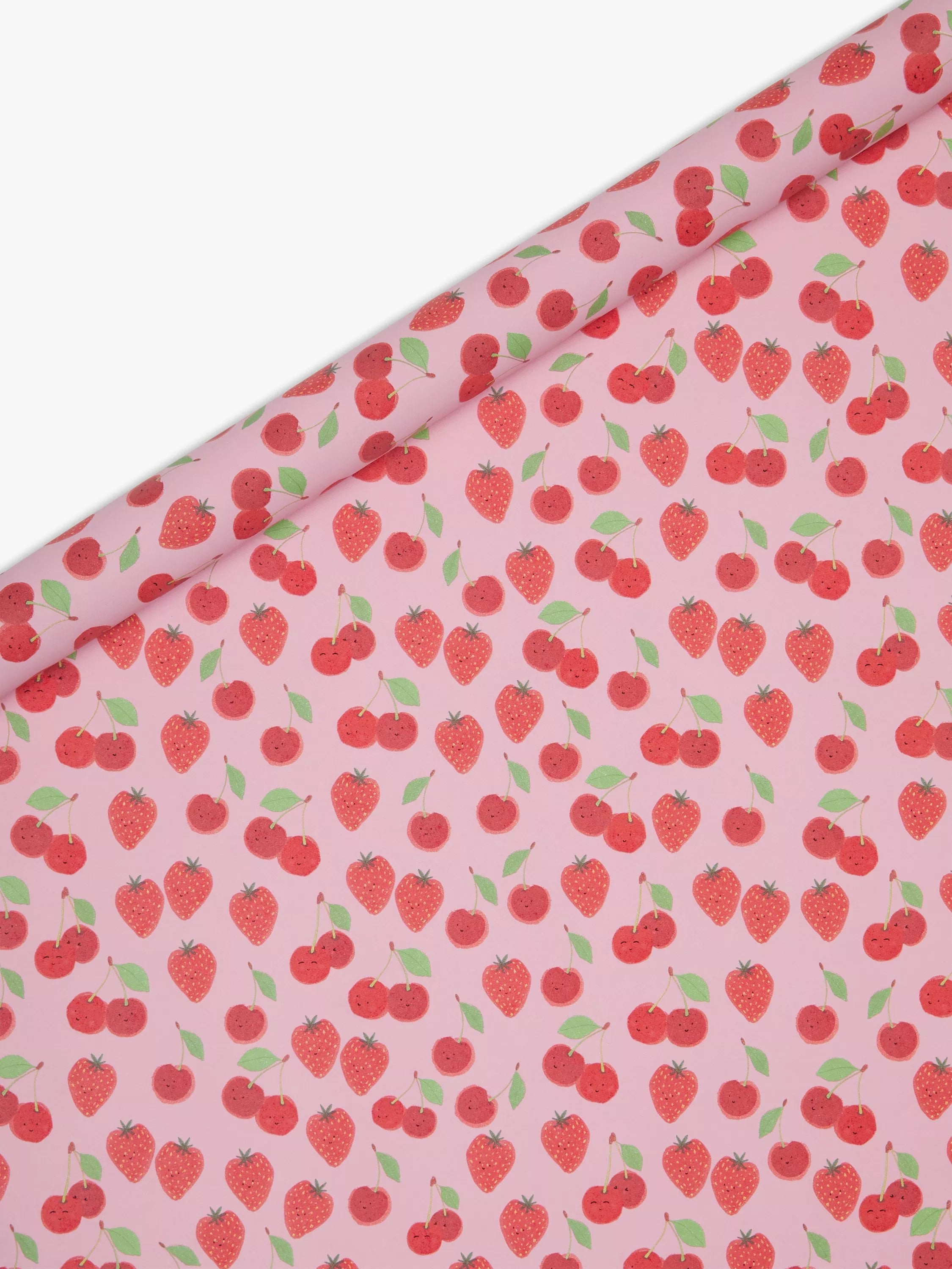 John Lewis wrapping paper cherries and strawberries design 3m, imported from the UK