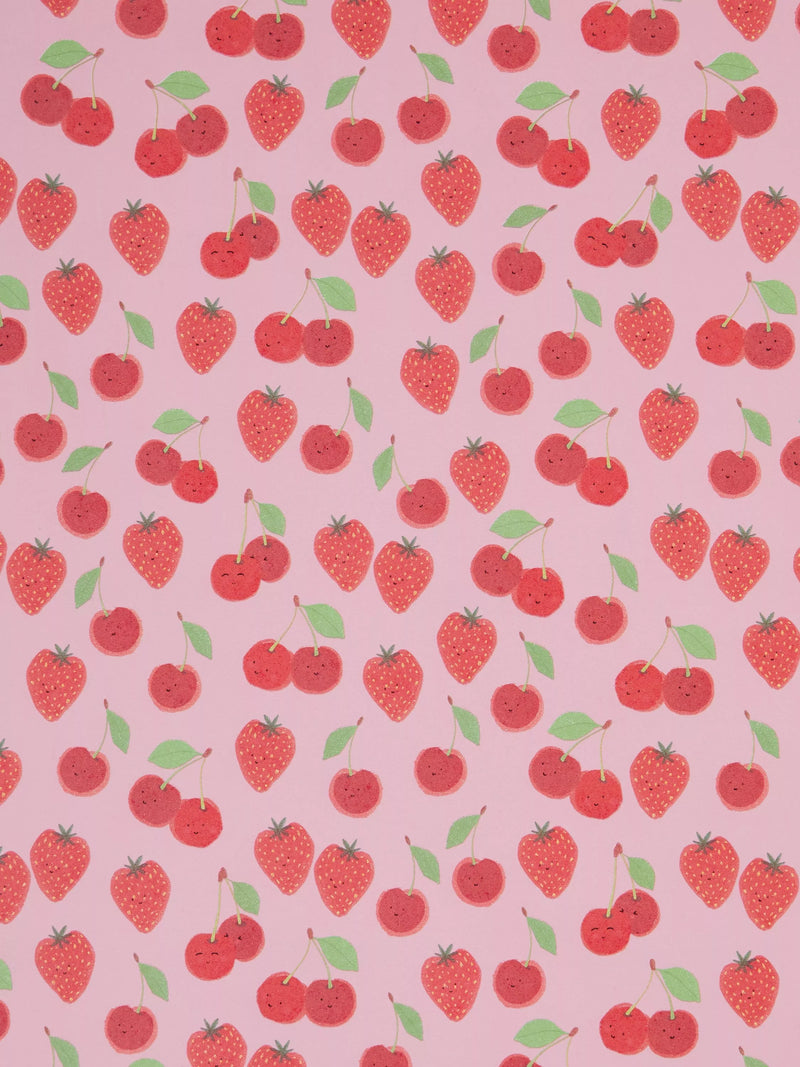 John Lewis wrapping paper cherries and strawberries design 3m, imported from the UK