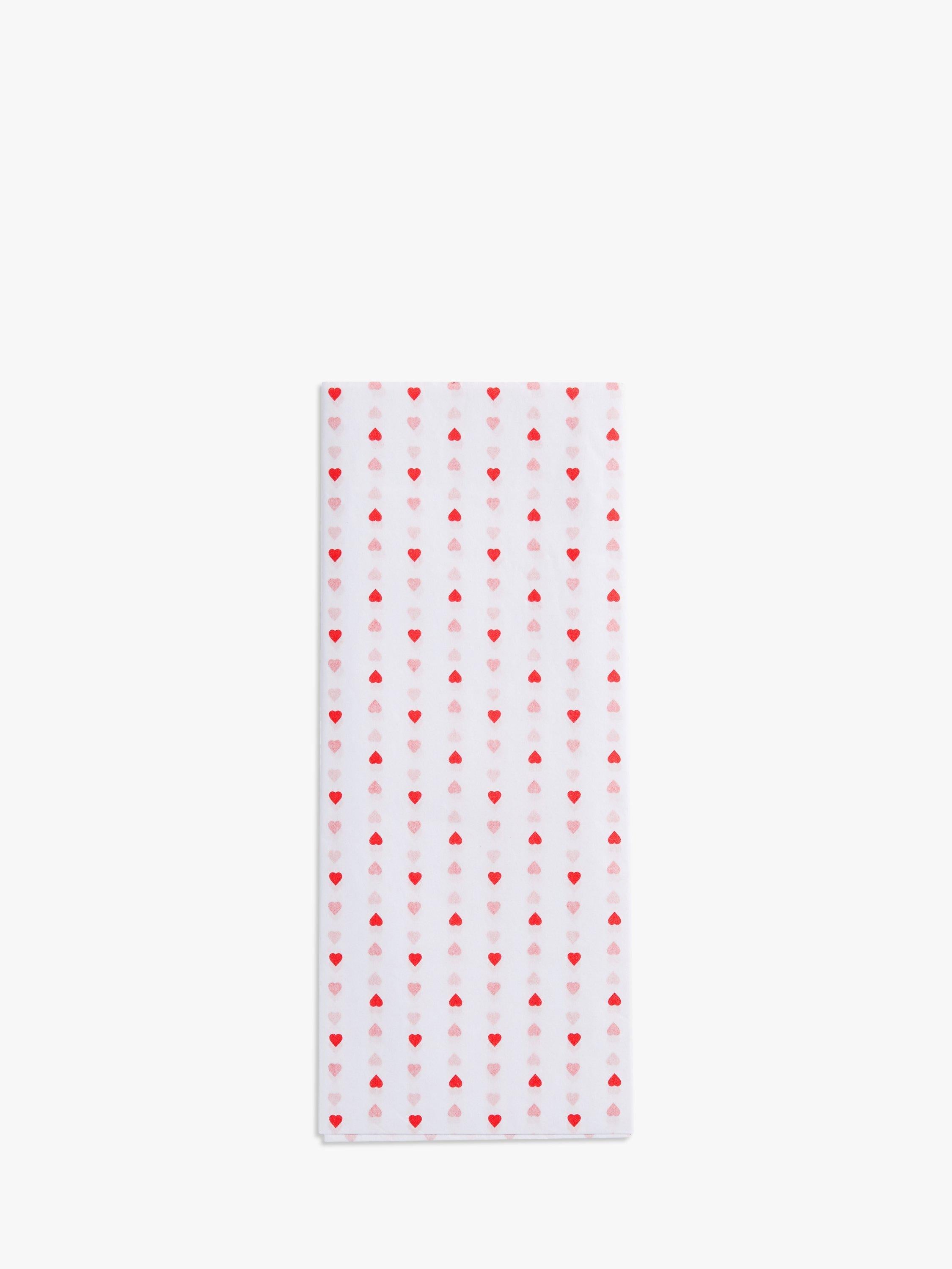 Ditsy Hearts Tissue Paper, Pack of 5 Printed Sheets