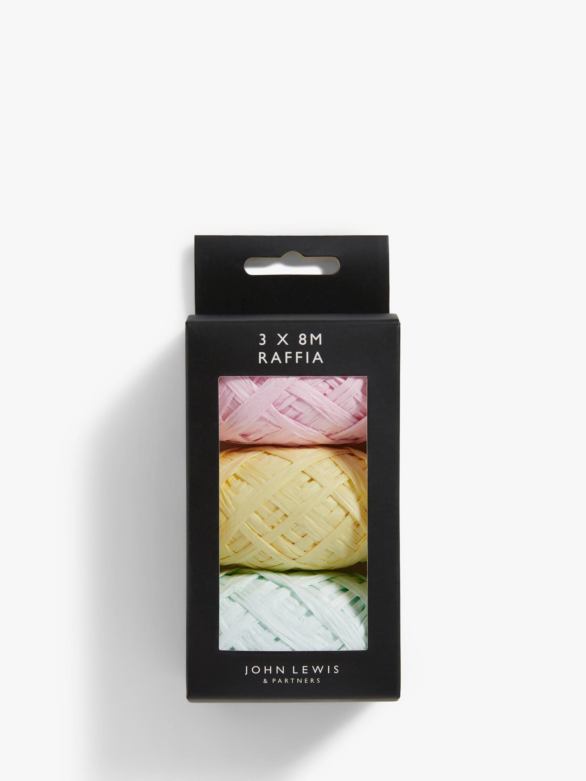 John Lewis pastel raffia 8m pack of 3 - British product
