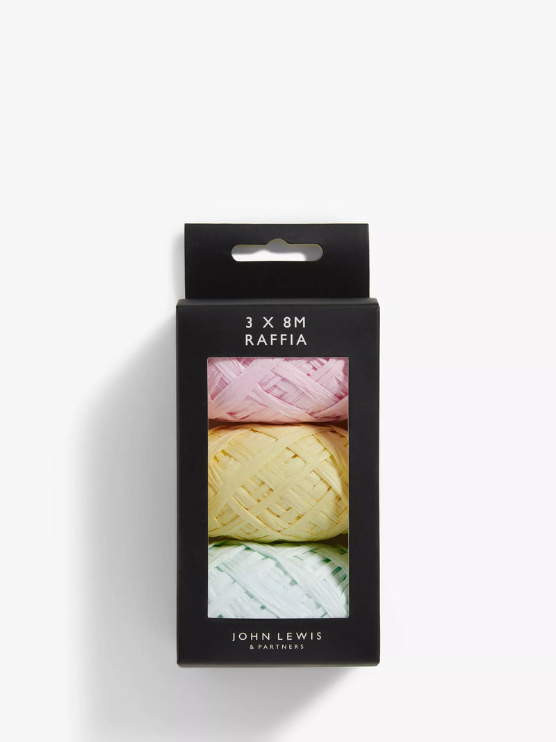 John Lewis pastel raffia 8m pack of 3 - British product