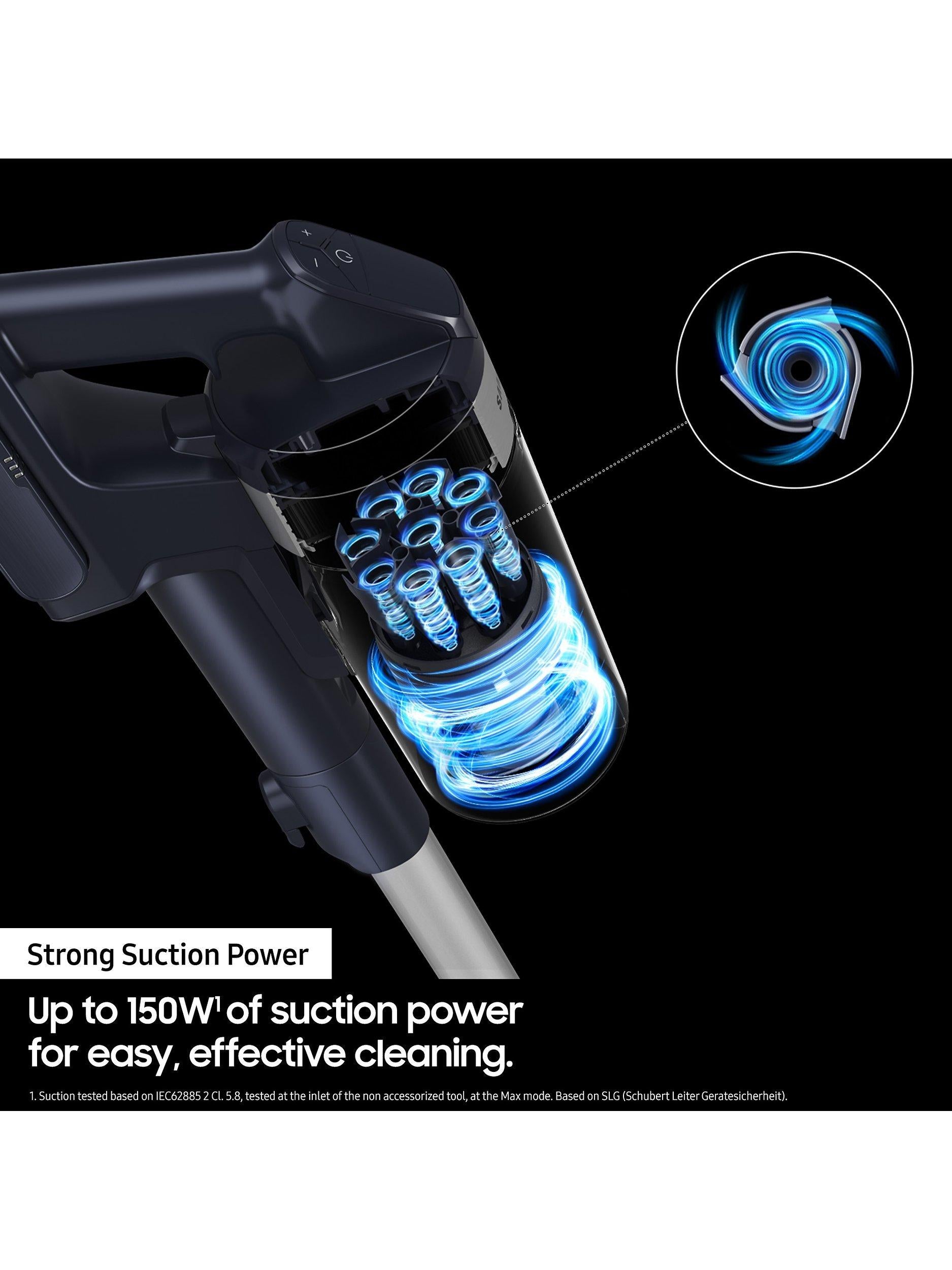 Samsung cordless stick vacuum cleaner in teal violet color (British brand)