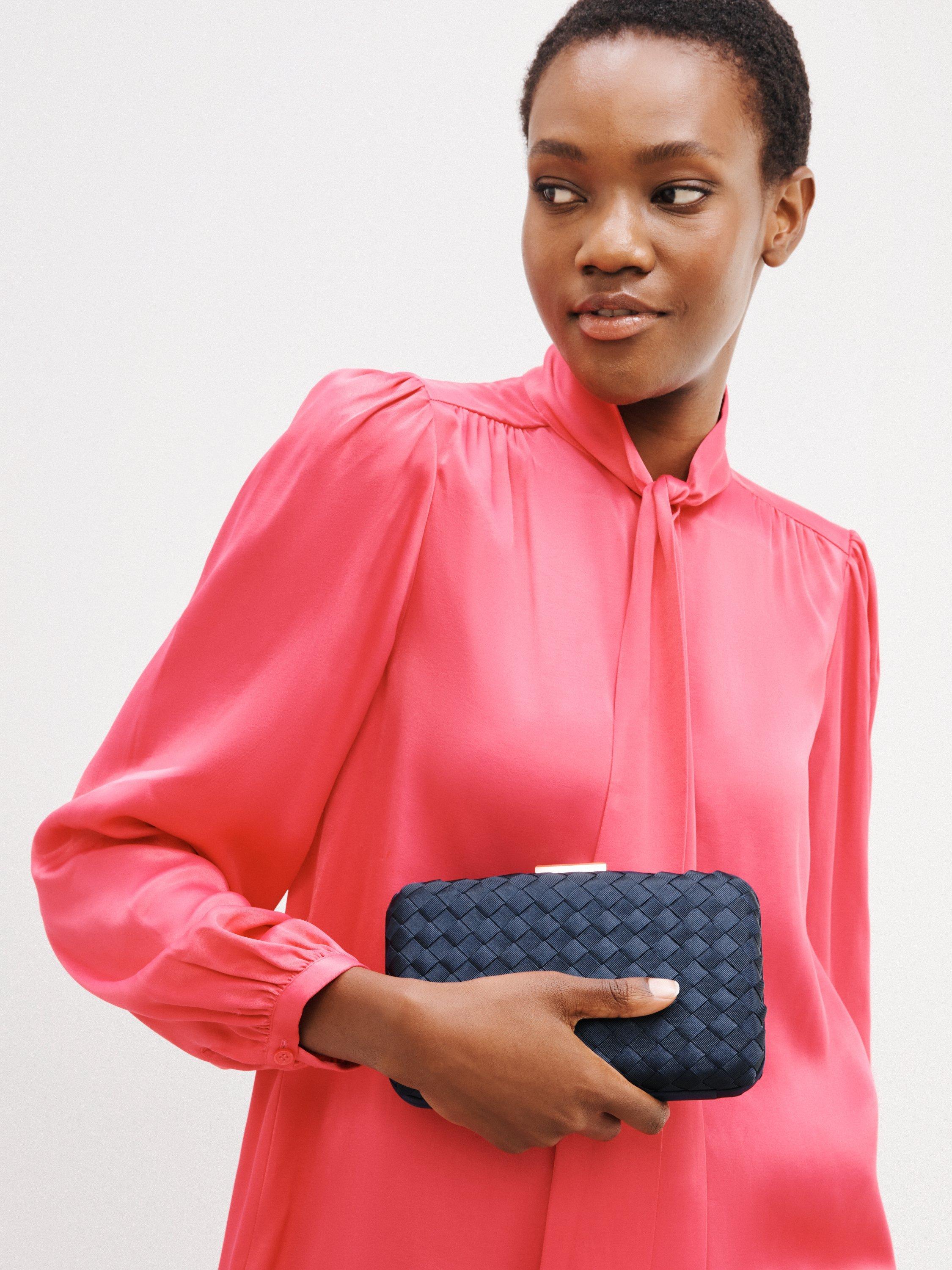 John Lewis Stella grossgrain weave clutch bag, imported from the UK