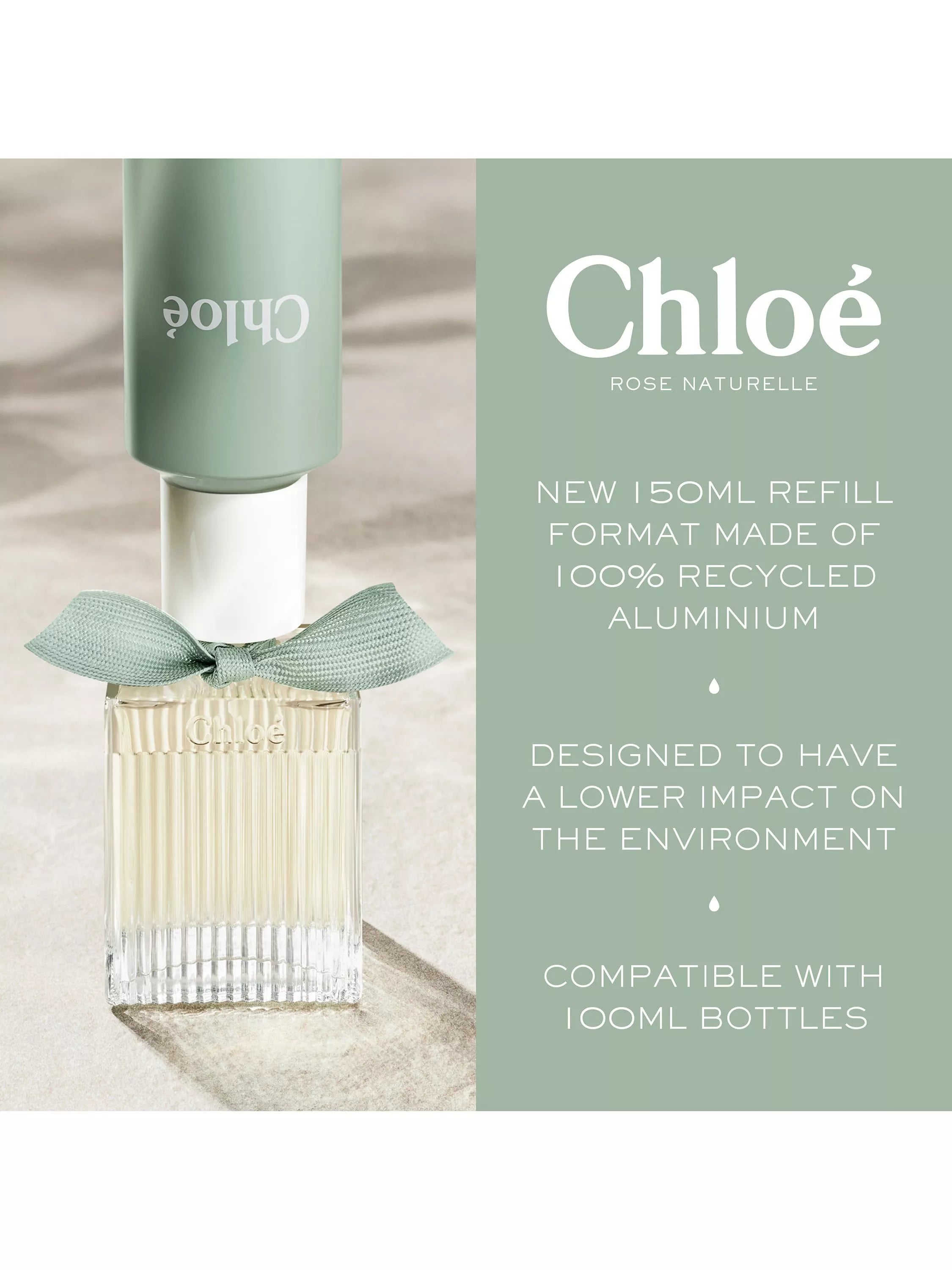 Chloé Rose Naturelle Eau de Parfum refillable 100ml, imported from the UK