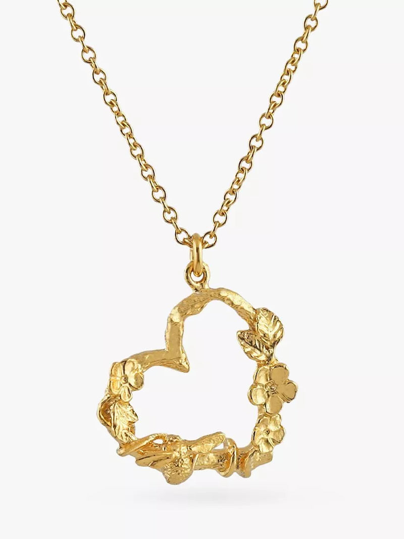 Alex Monroe Floral Heart pendant necklace gold 41cm - British product