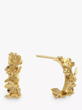 Alex Monroe Itsy Bitsy Bee floral huggie hoop earrings in gold - British product