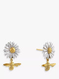 Alex Monroe drop earrings daisy and baby bee design, imported from the UK