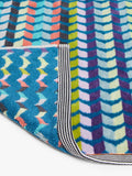 Margo Selby blue multi-colour geometric beach towel, imported from the UK