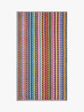 Margo Selby beach towel with red multi geometric pattern, imported from the UK