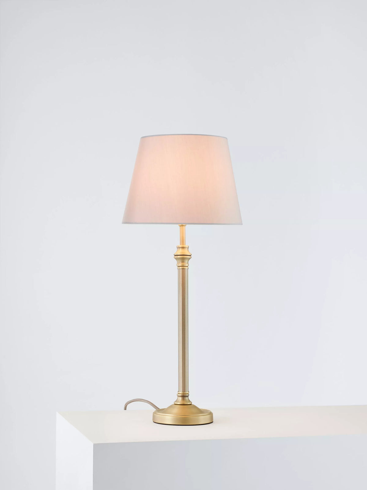 John Lewis Reeded Column Lamp Base, Antique Brass