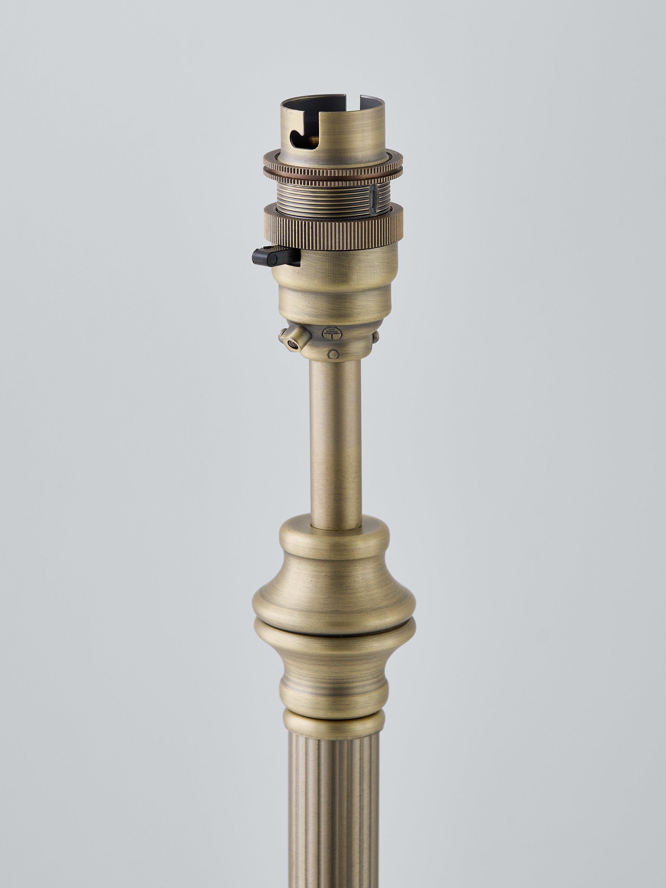 John Lewis Reeded Column lamp base antique brass, UK version