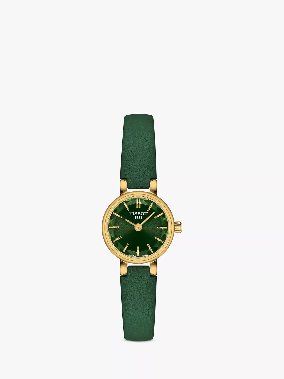 Tissot Lovely women's watch green dial and leather strap - British product