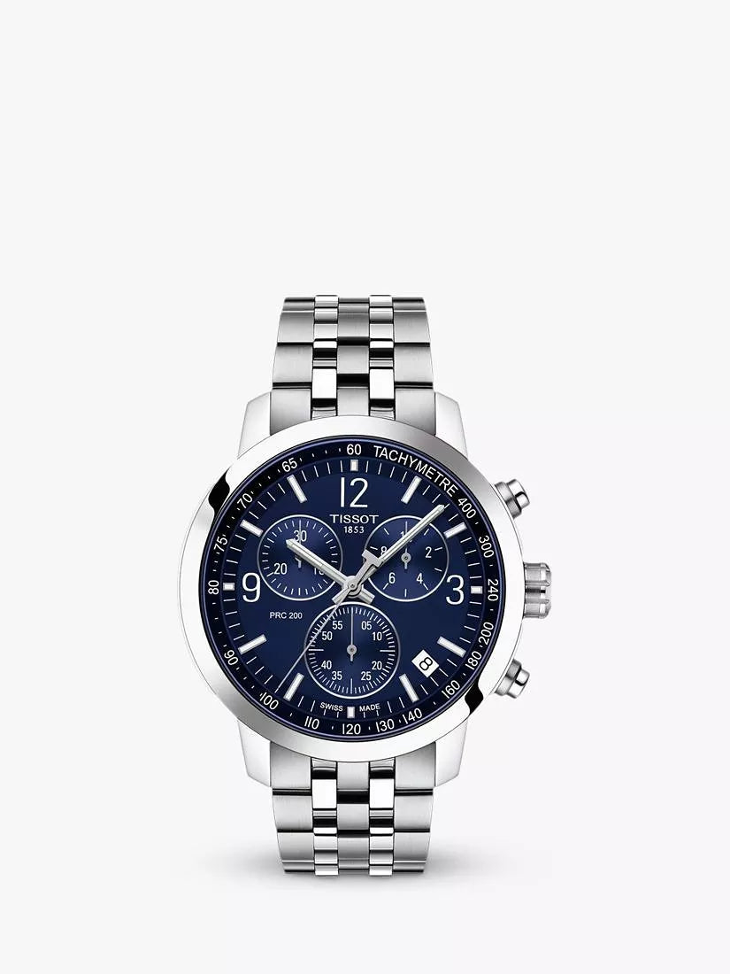 Tissot PRC 200 chronograph watch blue dial 43mm, imported from the UK