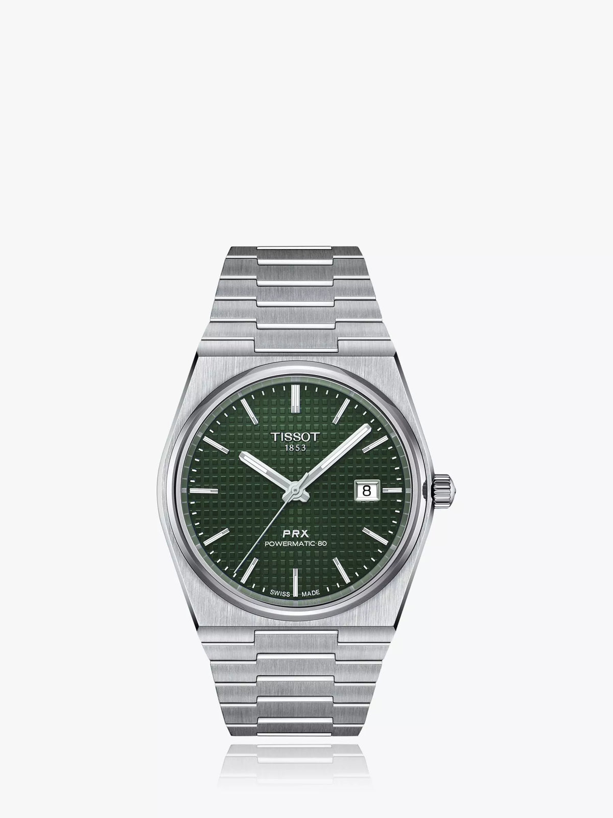 Tissot PRX Powermatic 80 automatic watch 40mm green dial, imported from the UK