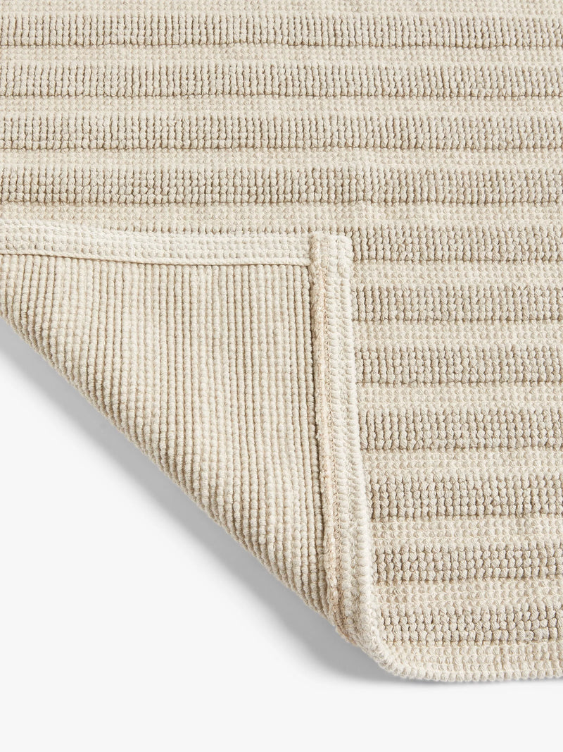 John Lewis linen blend stripe bath mat in natural, 50x80cm - British product