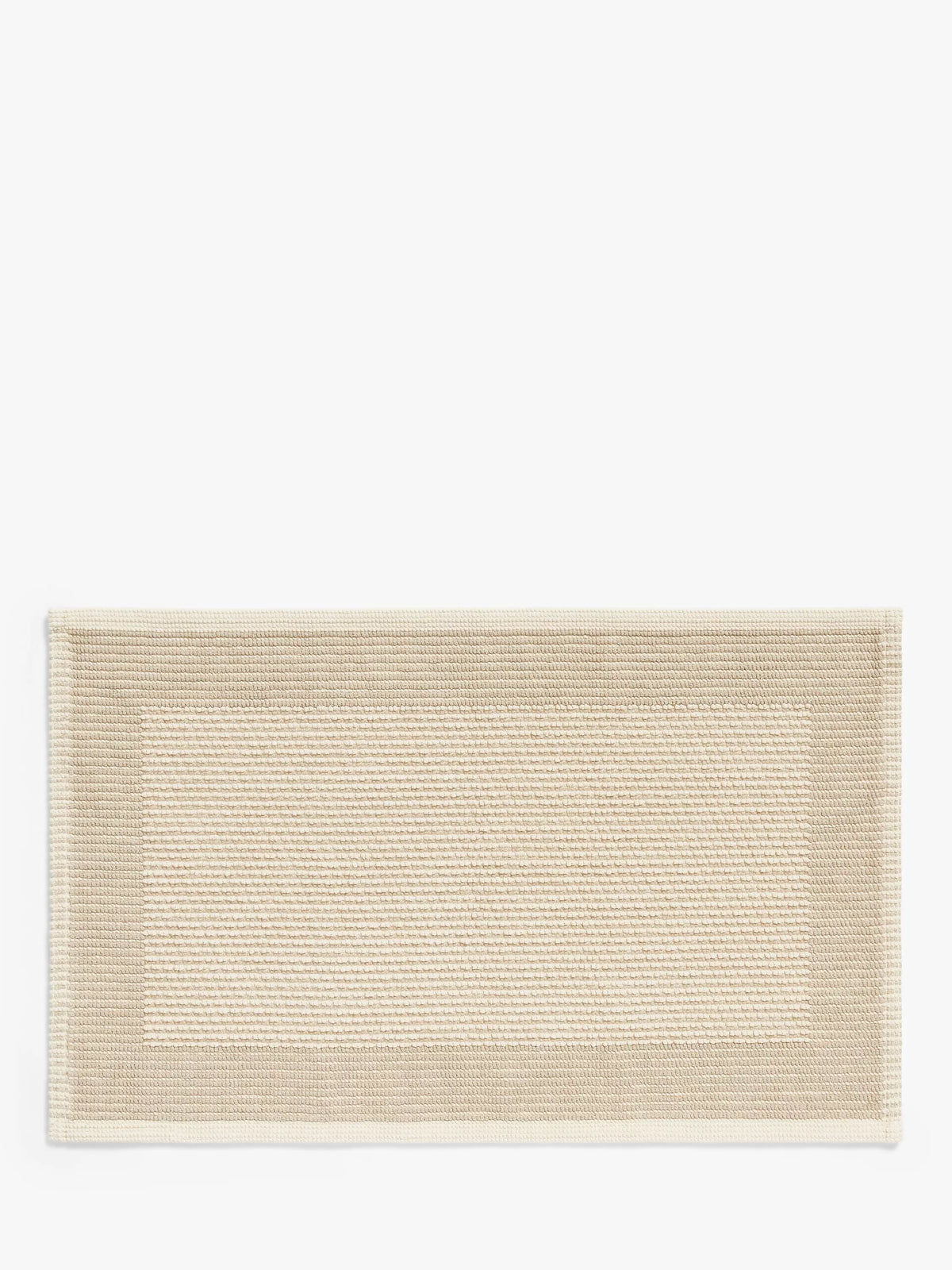 John Lewis Linen Blend Border Bath Mat in Natural, UK version