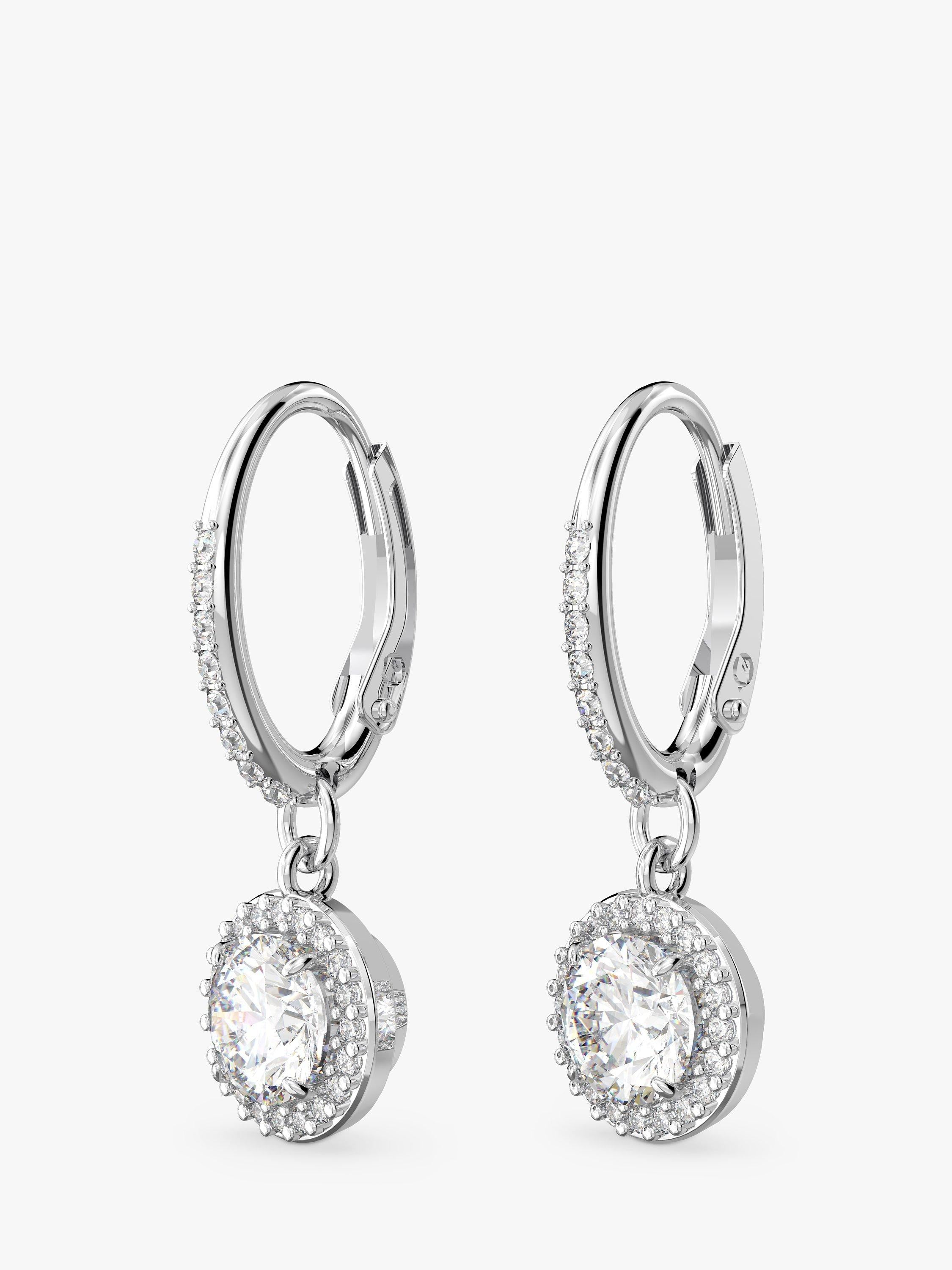 Swarovski Constella hoop earrings silver crystal UK version