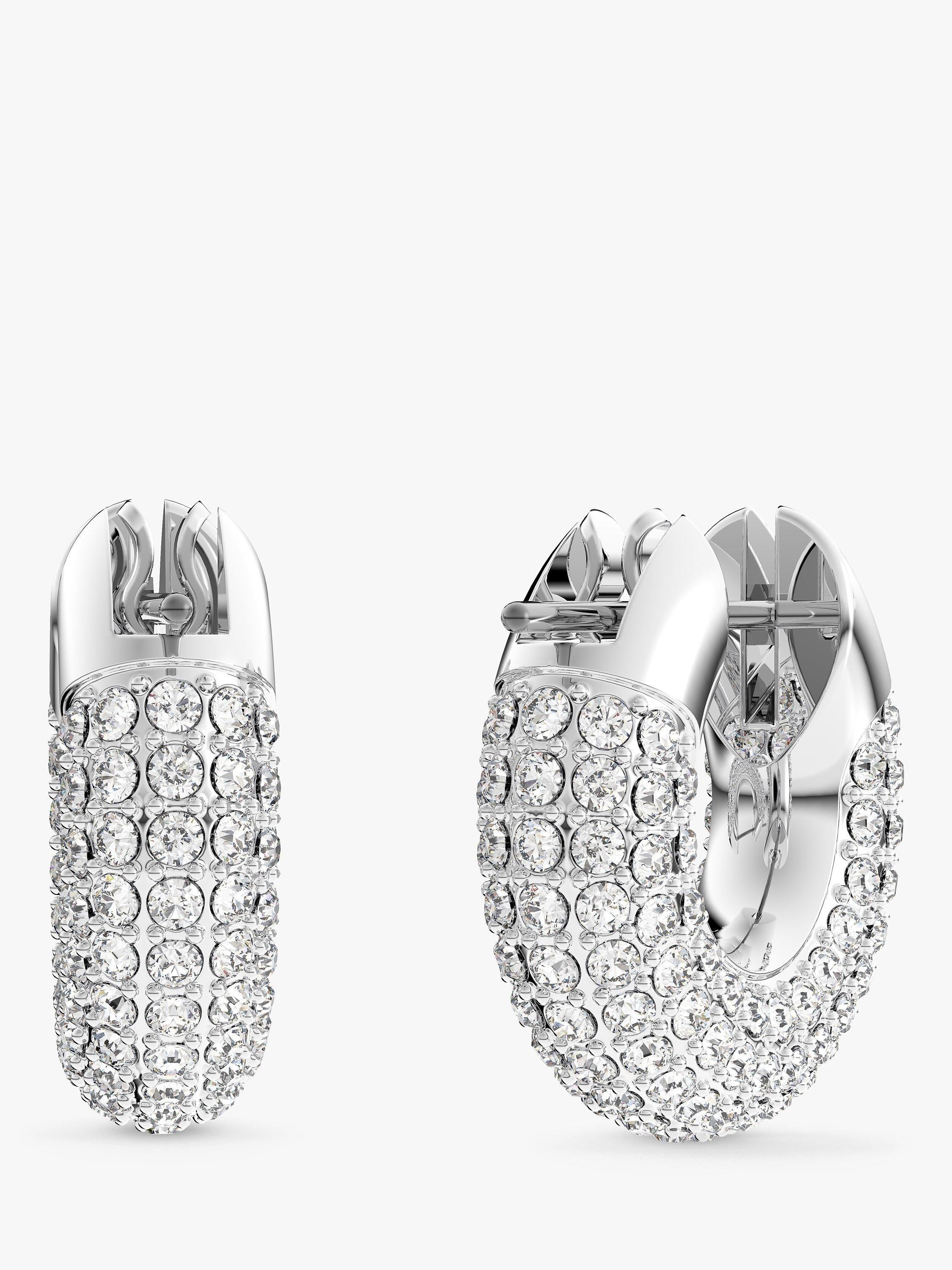 Swarovski Dextera crystal pave hoop earrings 1.5cm, UK version
