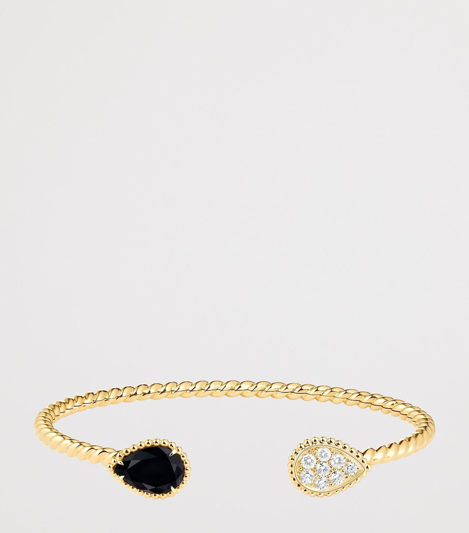 Boucheron Serpent Bohème bangle yellow gold diamond onyx, imported from the UK