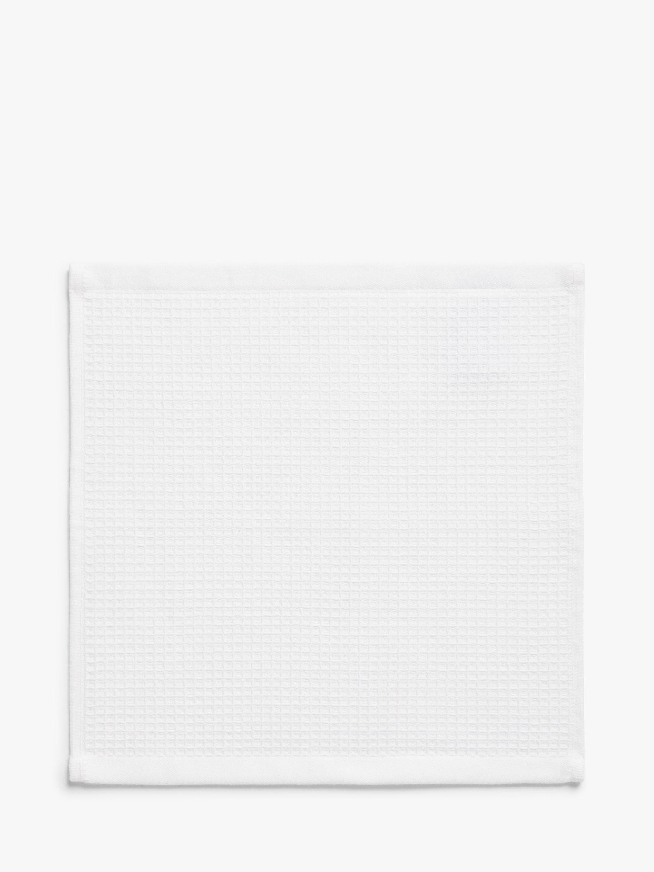 John Lewis white waffle face cloths pack of three, UK version