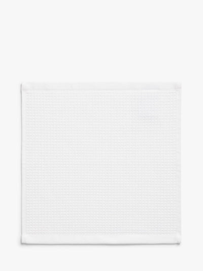 Lot de 3 lingettes pour le visage gaufrées en coton pur, Blanc
